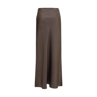 Loulou De Saison Brown Silk Long Skirt