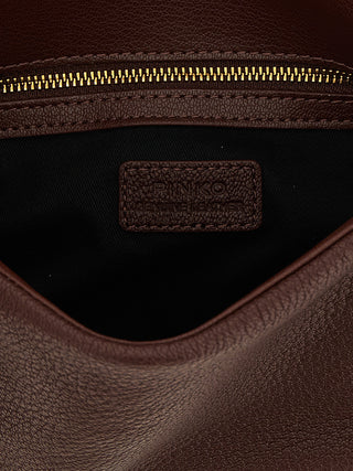 PINKO Brown Lamb Leather Shoulder Bag