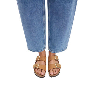 Birkenstock Brown Leather Flat Sandals