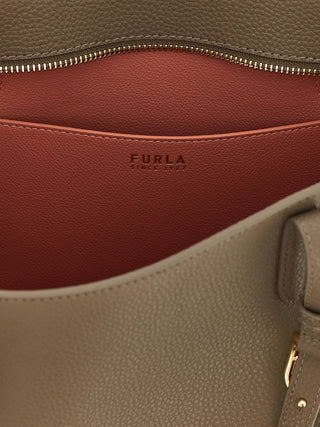 Furla Gray Calfskin Tote Bag