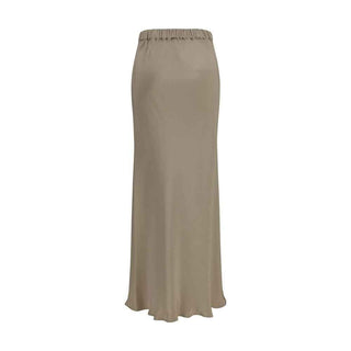 Max Mara Beige Silk Long Skirt