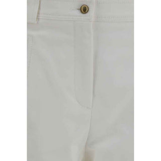 Max Mara White Cotton Cropped Pants