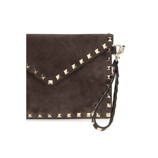 Valentino Garavani Brown Suede Leather Wallet