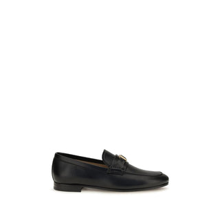 Valentino Garavani Black Calf Leather Bos Taurus Slip-On Loafers
