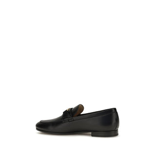 Valentino Garavani Black Calf Leather Bos Taurus Slip-On Loafers