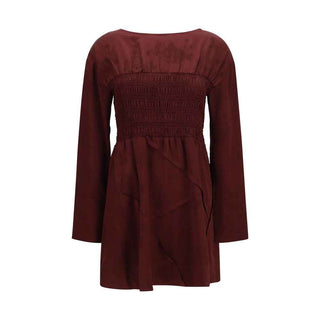 Ganni Bordeaux Acetate Casual Dress