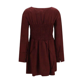 Ganni Bordeaux Acetate Casual Dress