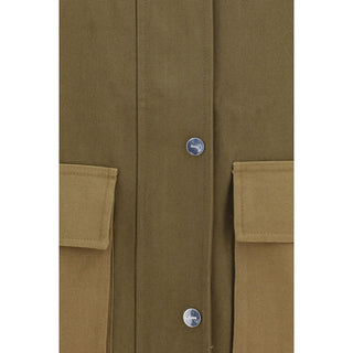 Ganni Bicolor Cotton Full-Length Jacket