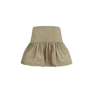 Ganni Beige Cotton Mini Skirt