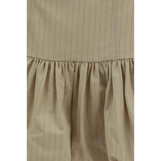 Ganni Beige Cotton Mini Skirt