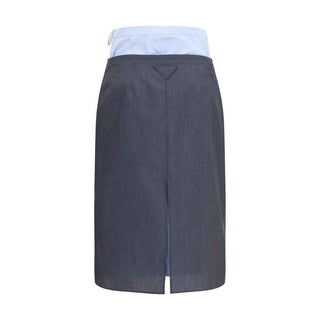 Prada Gray Cotton Midi Skirt