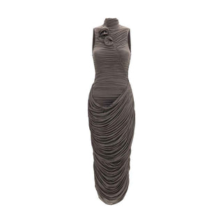 Magda Butrym Gray Copper Cocktail Dress