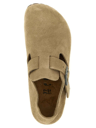 Birkenstock Beige Suede Leather Clogs