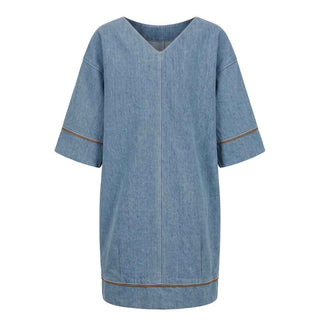 Trussardi Jeans Blue Cotton Women Dress