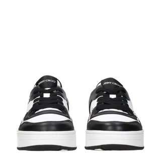 Jimmy Choo Black Leather Low Top Sneakers