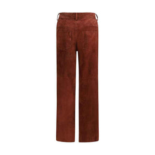 Salvatore Santoro Bordeaux Leather Casual Pants