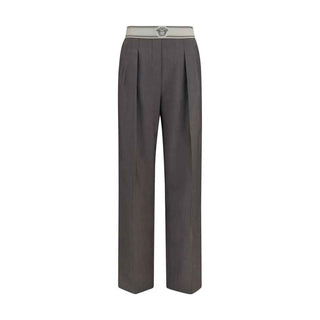 Versace Gray Wool Oves Aries Pants