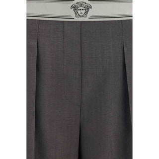 Versace Gray Wool Oves Aries Pants