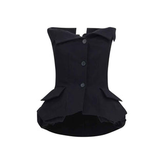 Magda Butrym Black Silk Waistcoat