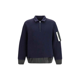 Sacai Blue Cotton Polo Shirt