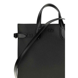 Valentino Garavani Black Calf Leather Bos Taurus Shoulder Bag