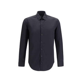 Giorgio Armani Black Cotton Dress Shirt