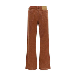 Haikure Brown Cotton Casual Pants