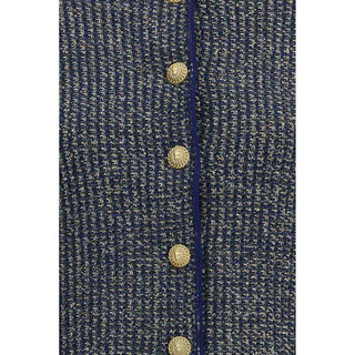 Balmain Blue Polyamide Cardigan