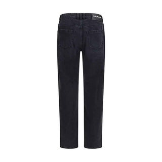 Balmain Black Cotton Straight-Leg Jeans