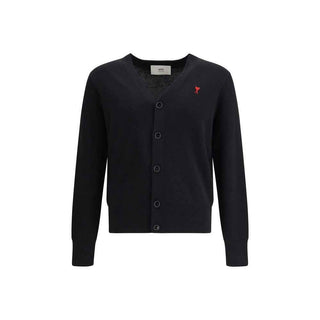 Ami Paris Black Wool Oves Aries Cardigan