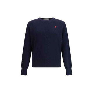Ami Paris Blue Cotton Sweatshirt