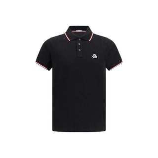 Moncler Black Cotton Polo Shirt