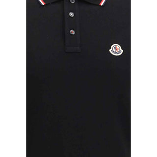 Moncler Black Cotton Polo Shirt
