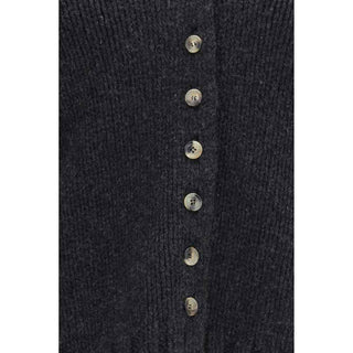 Khaite Gray Cashmere Cardigan
