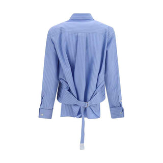 Sacai Blue Cotton Pattern Shirt