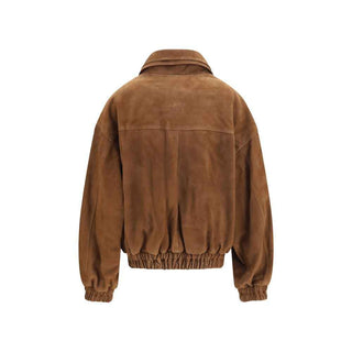 Magda Butrym Brown Suede Leather Bomber