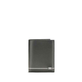Ferragamo Black Calf Leather Bos Taurus Wallet