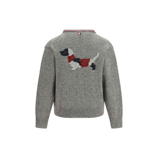 Thom Browne Gray Wool Oves Aries Cardigan