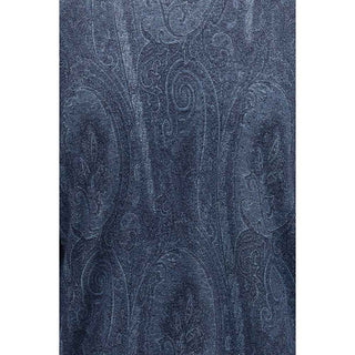 Etro Blue Silk Turtleneck