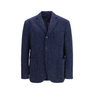 Etro Blue Wool Oves Aries Jacket