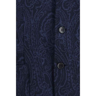 Etro Blue Wool Oves Aries Jacket