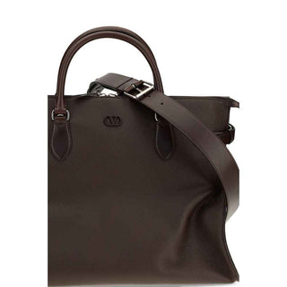 Valentino Garavani Brown Calf Leather Bos Taurus Shoulder Bag