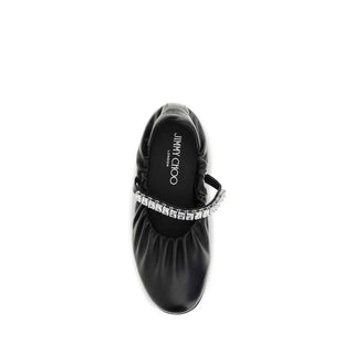 Jimmy Choo Black Calf Leather Bos Taurus Ballet Flats