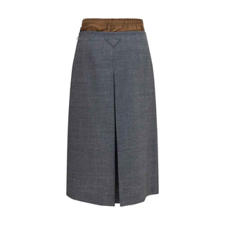 Prada Gray Wool Oves Aries Midi Skirt