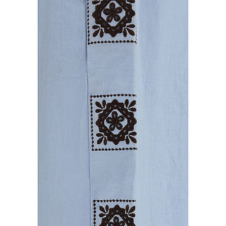 Alemais Blue Linen Casual Pants