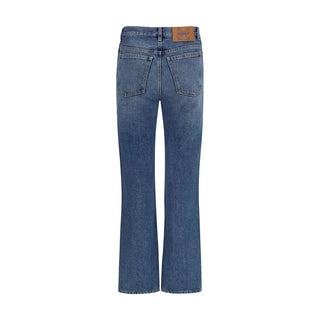 Off-White Blue Cotton Straight-Leg Jeans