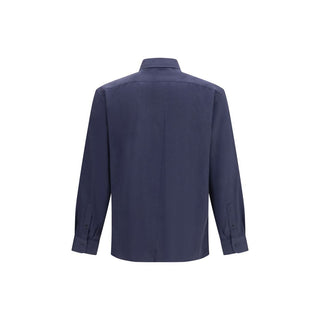 Brunello Cucinelli Blue Cotton Dress Shirt