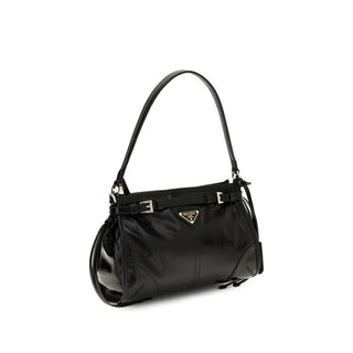 Prada Black Calf Leather Bos Taurus Handbag