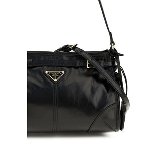 Prada Black Calf Leather Bos Taurus Handbag