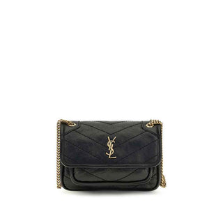Saint Laurent Black Calf Leather Bos Taurus Shoulder Bag
